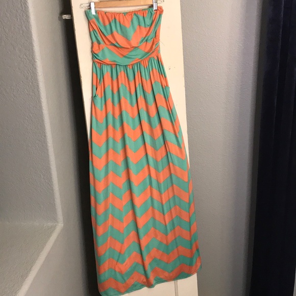 green emerald velvet dress White And Mint Chevron Maxi Dress